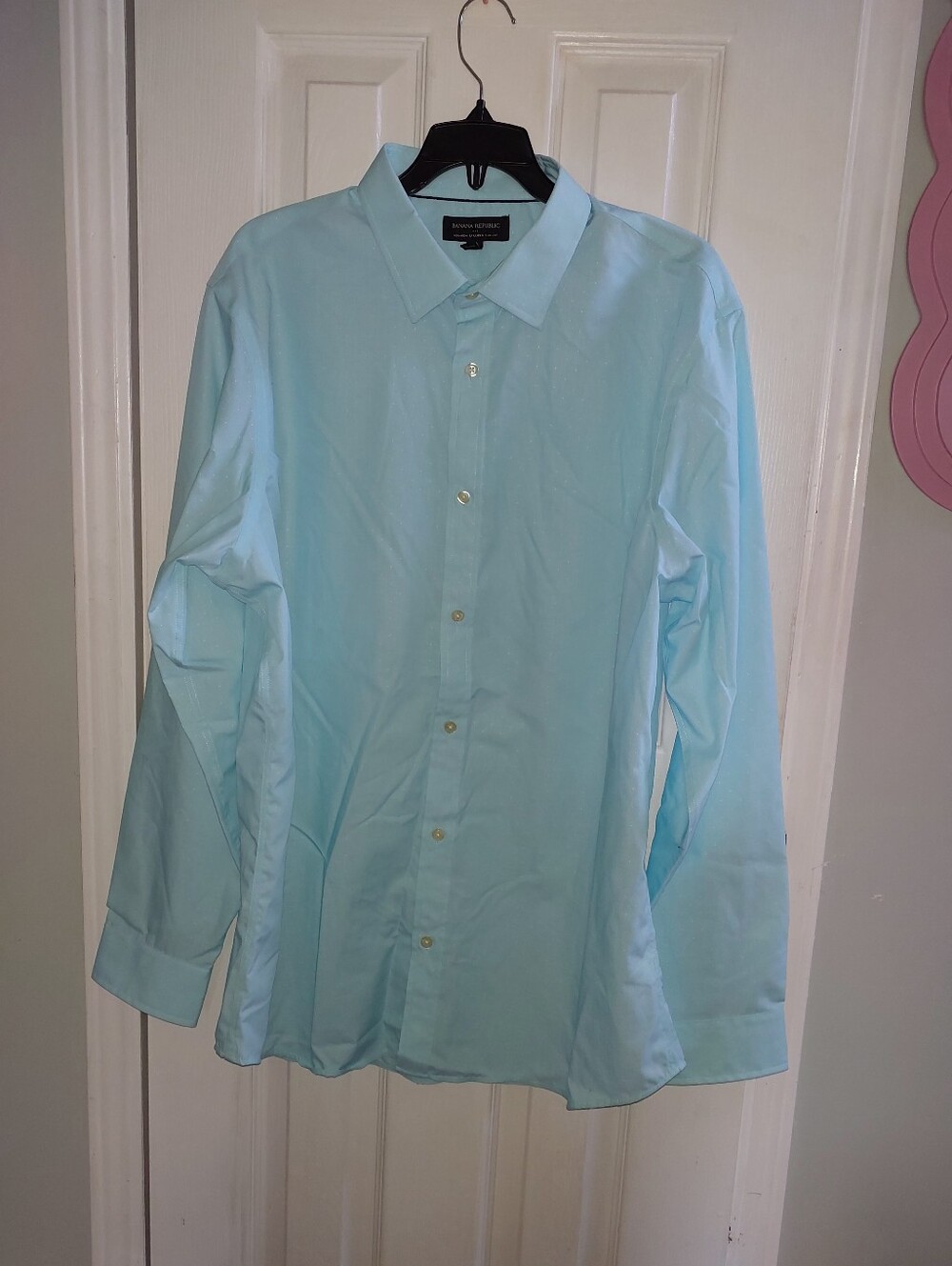 Banana Republic Men’s Light Aqua Blue Dress Shirt - Classic Collar XL 17-17.5